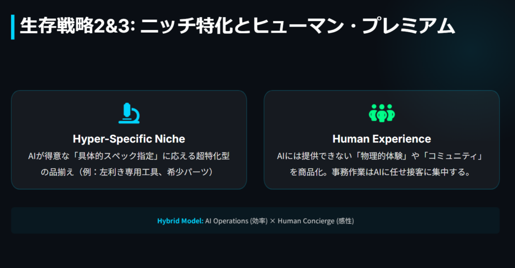 超特化型の品揃えと物理的体験やコミュニティを重視したハイブリッドモデルの生存戦略